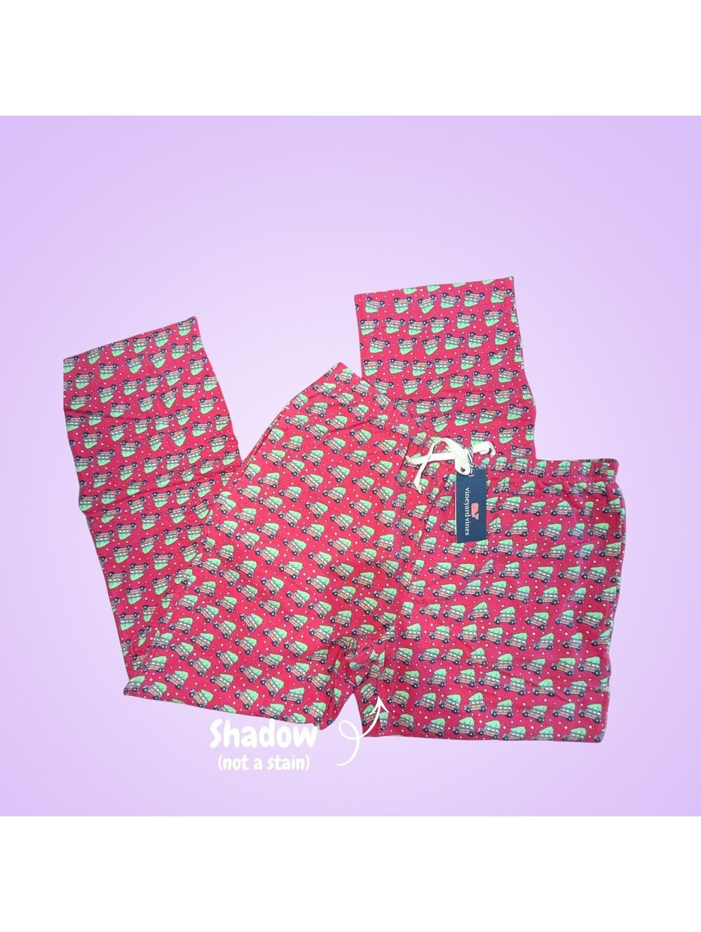 NWT Vineyard Vines Womens Large Red Christmas Tree Station Wagon Pajama Pants